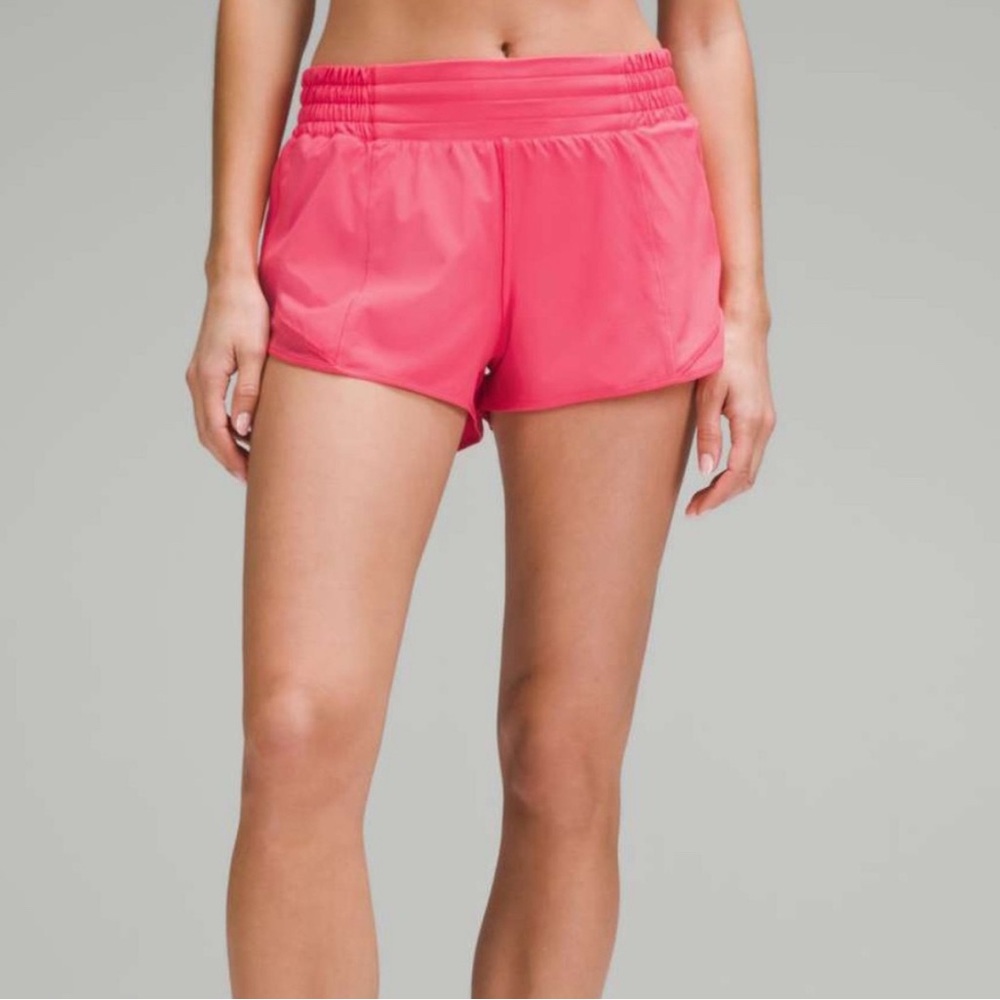 Lululemon Hotty Hot short HR 4 inch Glaze Pink Size 4 Like New Barbiecore Rush